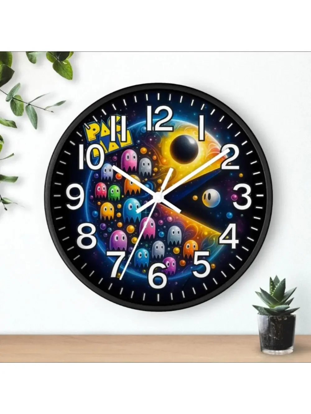 Pac-Man Atari Game Room Glow In The Dark Wall Clock New!